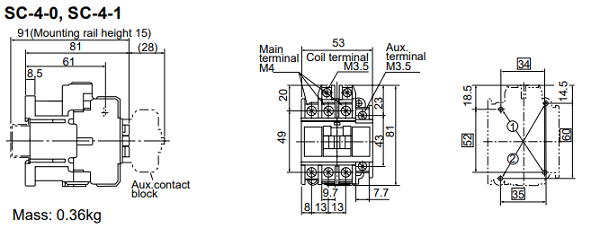 SC-4-1 110V 22A 11kW NO - Contactor Fuji Kích thước chuẩn SC-4-1 AC110V Fuji contactor